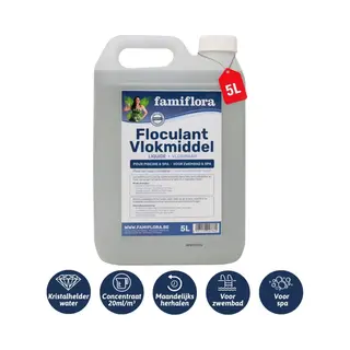 Famiflora Vlokmiddel Vloeibaar 5L - Vloeibare Flocculant Voor Kristalhelder Water!