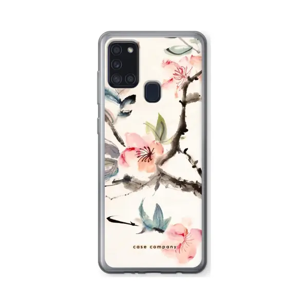 Case Company® - Hoesje Geschikt Voor Samsung Galaxy A21s Hoesje - Japanse Bloemen - Soft Cover Telefoonhoesje - Bescherming Aan Alle Kanten En thumbnail