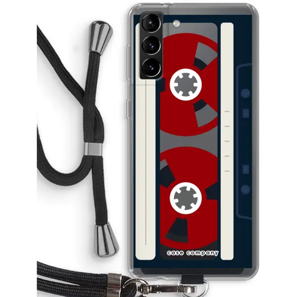 Case Company® - Hoesje Met Koord Geschikt Voor Samsung Galaxy S21 Plus Hoesje Met Koord - Here's Your Tape - Telefoonhoesje Met Zwart Koord - thumbnail