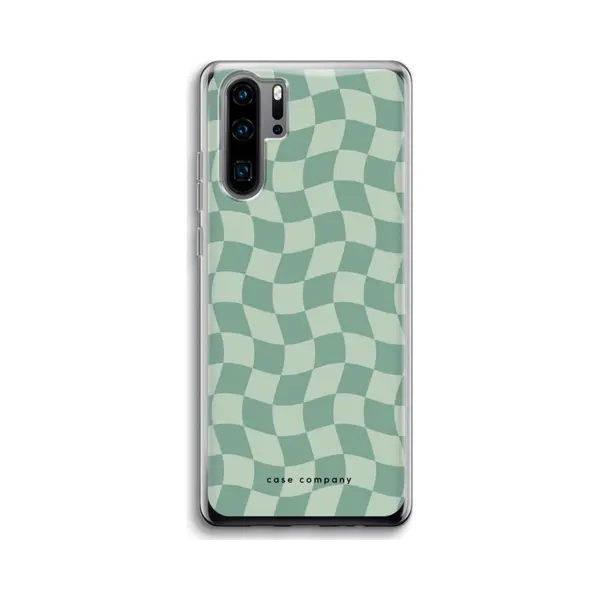 Case Company® - Hoesje Geschikt Voor Huawei P30 Pro Hoesje - Grid Groen - Soft Cover Telefoonhoesje - Bescherming Aan Alle Kanten En Schermrand thumbnail