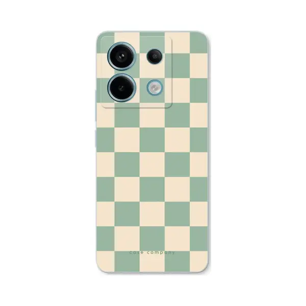 Case Company® - Hoesje Geschikt Voor Xiaomi Redmi Note 13 Pro 5G Hoesje - Checkered Mint - Soft Cover Telefoonhoesje - Bescherming Aan Alle Kanten En thumbnail