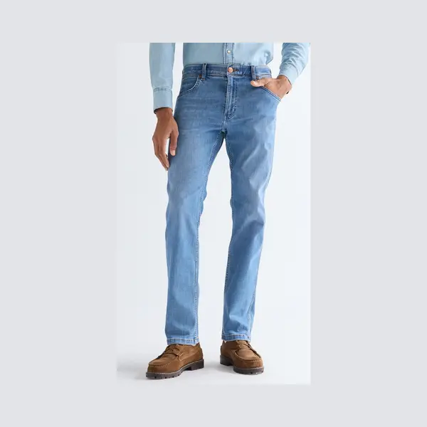Wrangler Greensboro High Stretch Straight Jean Tobacco Ice Size 38 X30 thumbnail