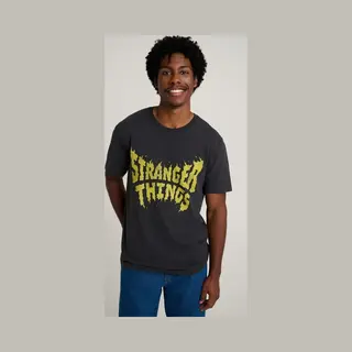Wrangler Stranger Things T-shirt Washed Black T-Shirt Black