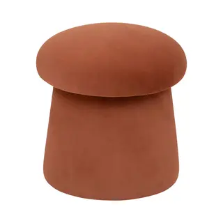 Velvet Poef Ø 37 Cm Autun Oranje