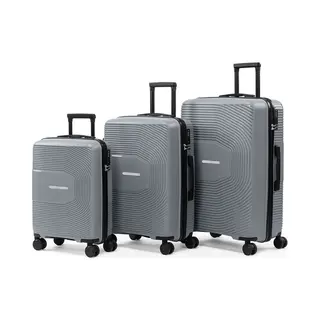 Milanoro Kofferset - 3-delig - Lichtgewicht Polypropyleen 360° Wielen Tsa-slot - Grijs (3 Stuks)
