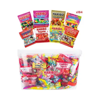 Haribo Mega-Fête Ultra Snoepzakjes Box - Strooigoed - 184 Snoepzakjes - Uitdeelzakjes - 8kg