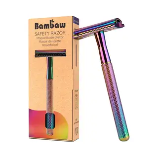 Bambaw Metalen Scheermes – Scheermesjes Mannen Vrouwen – Safety Razor Mannen – Safety Razor Voor Vrouwen – Voor Double Edge Mesjes - Regenboog
