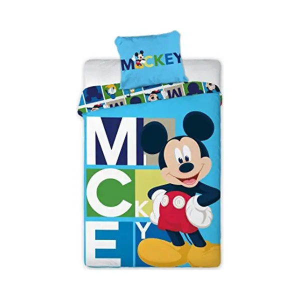 Aymax S.P.R.L. Mickey Mouse - Juego De Cama (Funda Nórdica De 140 X 200 Cm Y Funda De Almohada De 63 X 63 Cm), Diseño De Mickey Mouse thumbnail