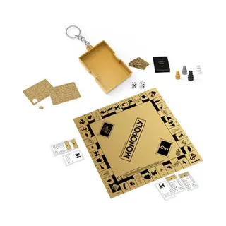 Hasbro Mini Monopoly Gold - Sleutelhanger Spel Voor Onderweg - 8+