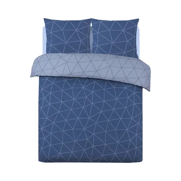 Vision – Wendebettwäsche - Hugo Blau/jeansblau – Set Mit Bettbezug 200 X 200 Cm Und 2 Kissenbezüge Für Doppelbett – 100 % Baumwolle thumbnail