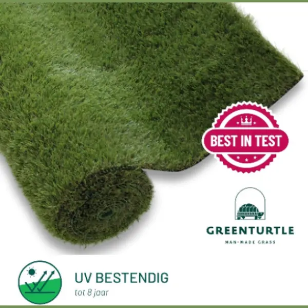 Green Turtle Kunstgras - Grastapijt - 200x500cm - 22mm - Stanley Park Basic - Artificieel Gras - Grastapijt Voor Buiten En Binnen - Zeer Zacht En thumbnail