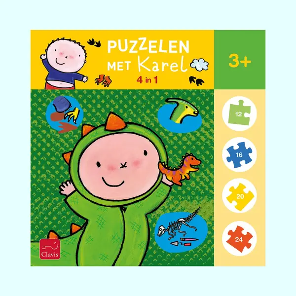 Clavis Puzzelen Met Karel. 4-in-1-puzzel (Hallo Dino) thumbnail