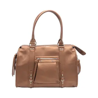 Flora & Co Flora&Co - Handtas - Shopper - Met Extra Lange Riem - Soft - Ook Geschikt Voor A4 Mappen En Dus Ook Voor School En Werk - Bruin Metalic