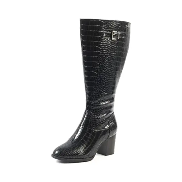 Gabylou – Modèle Romy – Bottes Hautes Femme Pieds Larges Mollets 3XL – Double Semelle Amovible, Talon 7, 5 Cm – Fermeture Zip Ykk – Style thumbnail