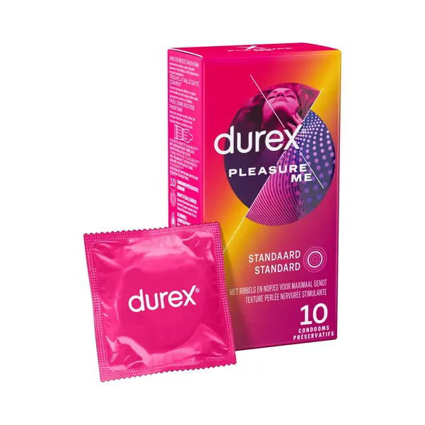Durex - Condooms Pleasure Me - Met Ribbels En Noppen Voor Extra Stimulatie - 10 Stuks thumbnail