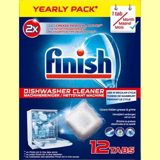 Finish - Vaatwasmachinereiniger - Anti-Vet & Anti-Vuil - 12 Tabletten