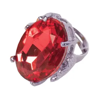 Faram Party Sinterklaas Verkleed Ring - Rood/zilver - Sint Nicolaas Accessoires Voor Volwassenen