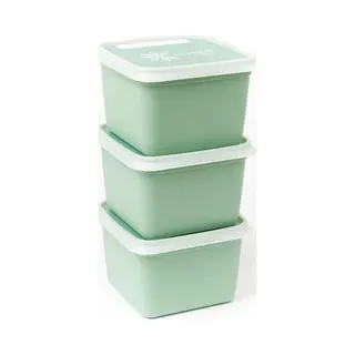 Amuse A-000255 Bio Alaska Gefrierdosen-Set, 3 X 750ml, Bio-Kunststoff Mit 70% Zuckerrohr, Recyclebar, Vorratsdosen Mit Deckel, Mikrowellen- Und