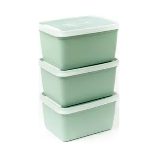 Amuse A-000256 Bio Alaska Gefrierdosen-Set, 3 X 1000ml, Bio-Kunststoff Aus 70% Zuckerrohr, Recyclebar, Vorratsdosen Mit Deckel, Mikrowellen- Und