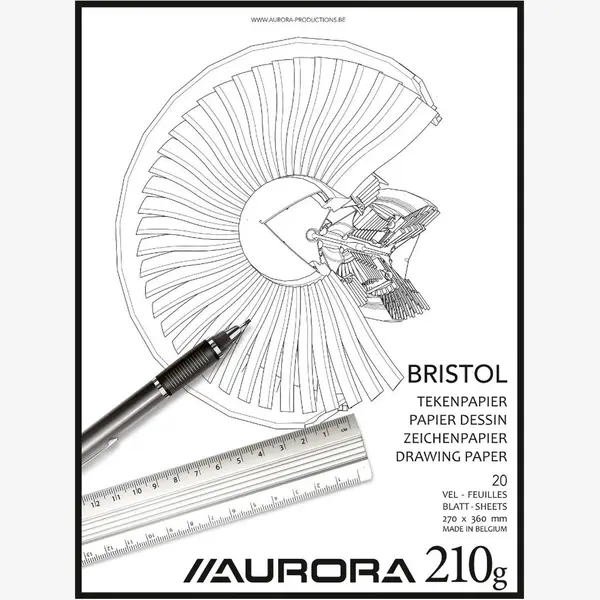 Aurora Tekenblok - Bristol - Glad Tekenpapier - 270x360mm - 210g - 20 Vel thumbnail