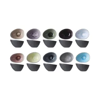 Cosy&Trendy Streetfood Festival Schaal - Ovaal - 10.5 Cm -x 8 Cm X 6 Cm - Set-4