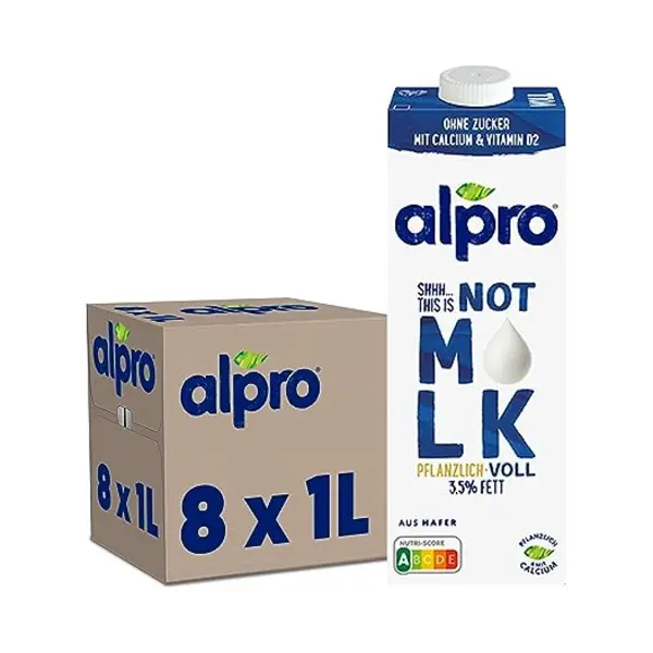 Alpro This Is Not Milk 3, 5 Prozent – Vegan Und Milchfrei – Von Natur Aus Laktosefrei – Reich An Ballaststoffen, Calcium Und Vitaminen – 8 X 1 thumbnail