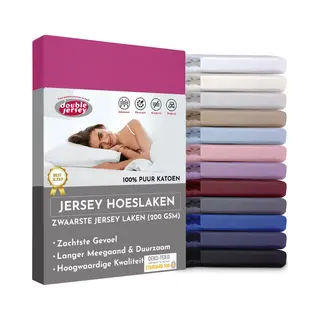 Double Jersey Hoeslaken - Hoeslaken 120x200+30 Cm - 100% Katoen Purple