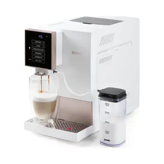 Domo DO742K Volautomatische Espressomachine - 4 Soorten Koffie + Heet Water - Melkopschuimer - 19 Bar - Wit
