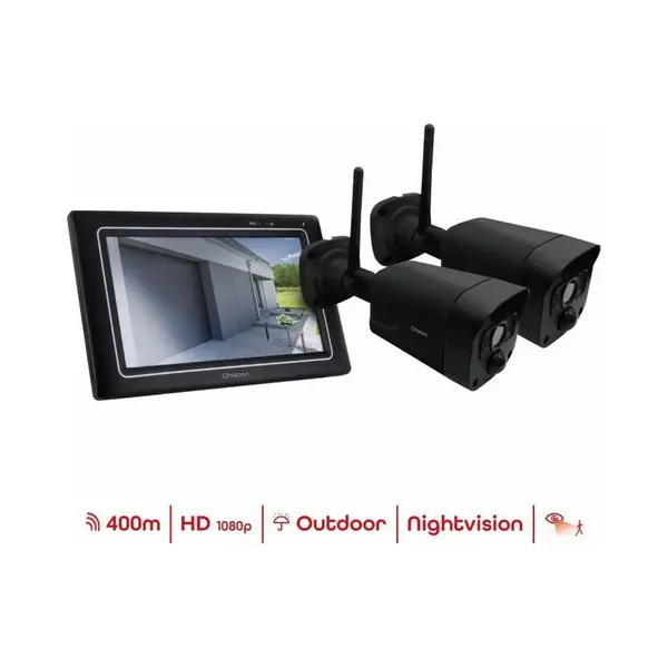 Chacon 2 Wireless Hd Cameras With Screen (1920 X 1080 Pixels), Netwerkcamera, Zwart thumbnail