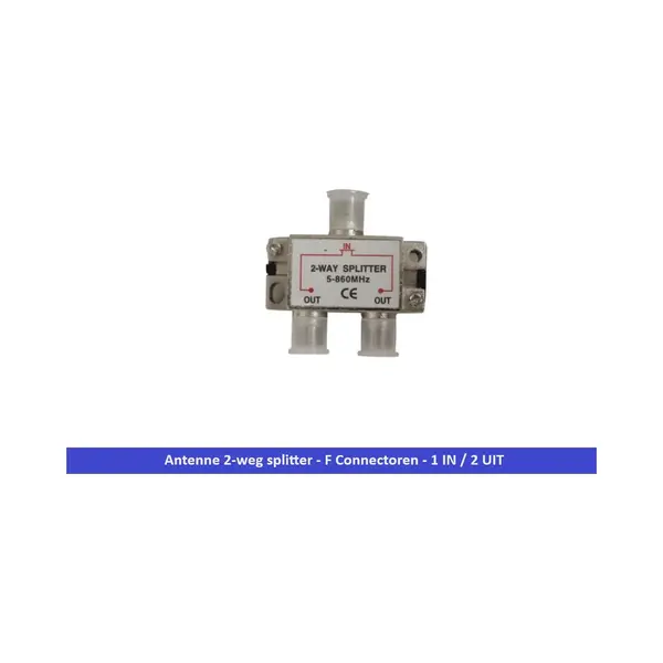 Elix Belgium Antenne 2-weg Splitter - F Connectoren - 1 In / 2 Uit thumbnail