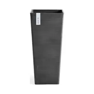 Ecopots Rotterdam High 70 - Dark Grey - 32, 7 X H70, 5 Cm - Vierkante Donkergrijze Bloempot / Plantenbak