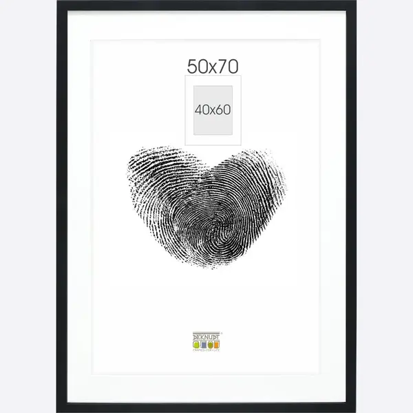 Deknudt Frames Bilderrahmen Mit Passepartout - Schwarz - S66KF2 P1 50x70cm Für Bild 40x60cm - Bilderrahmen Holz Mdf - Bilder Aufhängen thumbnail