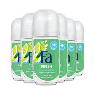 6x Fa Deodorant Roller Lime Squeeze 50 Ml