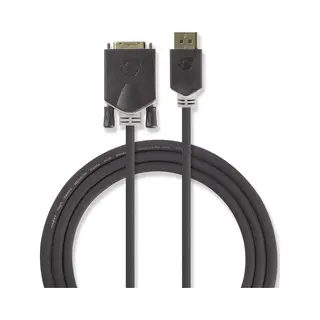 Nedis CCBW37200AT20 video kabel adapter 2 m Dvi-D DisplayPort Antraciet