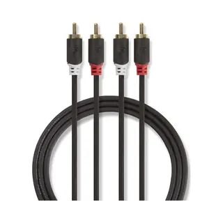 Nedis CABW24200AT30 Audio-Kabel 3 m 2 x Rca Anthrazit