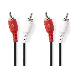 Nedis CAGP24200BK10 audio kabel 1 m 2 x Rca Zwart, Rood, Wit