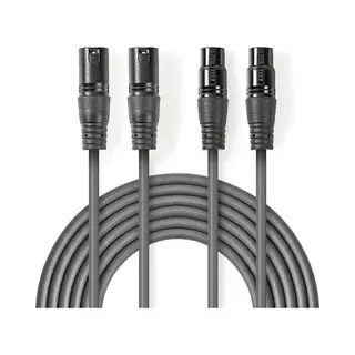 Nedis COTH15030GY30 Audio-Kabel 3 m 2 x Xlr (3-pin) Grau