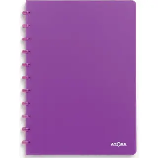 Atoma Trendy Schrift, Ft A4, 144 Bladzijden, Geruit 5 Mm, Transparant Paars
