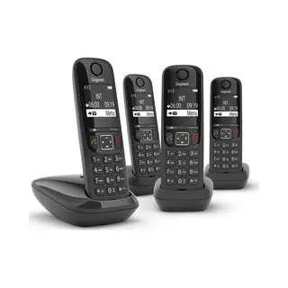 Gigaset AS690R Quattro - Draadloze Huistelefoon - 4 Stuks - Zwart, Telefoon, Zwart