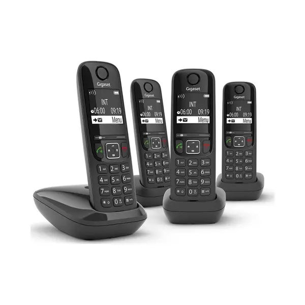 Gigaset AS690R Quattro - Draadloze Huistelefoon - 4 Stuks - Zwart, Telefoon, Zwart thumbnail