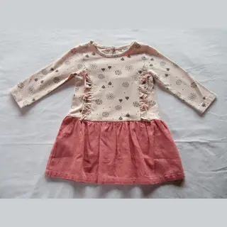 Noukie's , Jurk, Kleedje , Lange Mouw , Rose , 4 Jaar 104