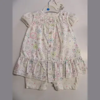 Noukie's , Jurk + Combi , Korte Mouw , Stip, Bloem , 3 Maand 62