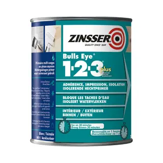 Zinsser Bulls Eye 1-2-3 Plus - Primer - Wit - 1L