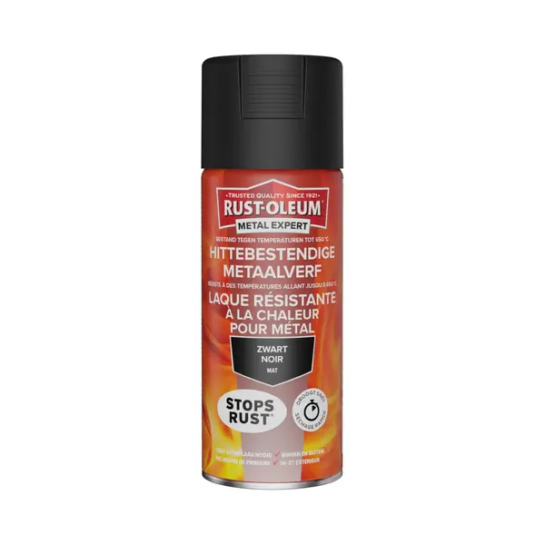 Rust-Oleum Hittebestendige Metaalverf Zwart 400ml thumbnail