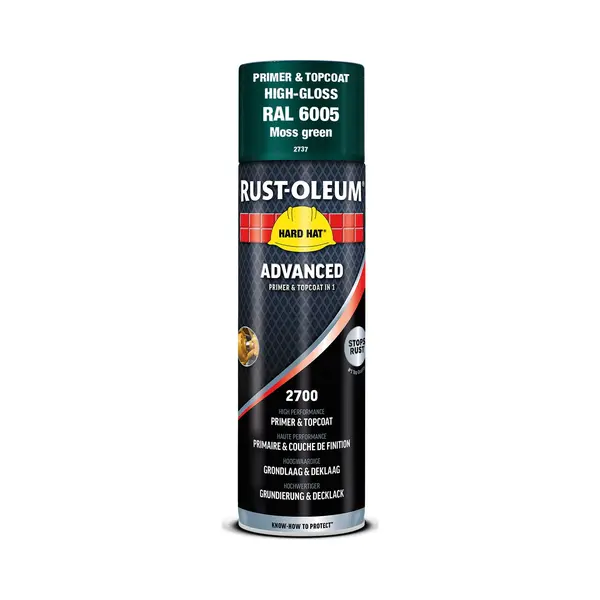 Rust-Oleum Hard Hat Advanced Spuitbus Hoogglans - Ral 6005 Mosgroen - 0, 5L thumbnail