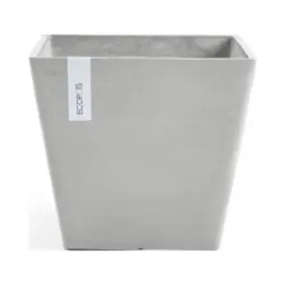Ecopots Rotterdam 40 - White Grey - 40, 1 X H35, 5 Cm - Vierkante Witgrijze Bloempot / Plantenbak