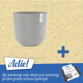 Ashortwalk Ecopots Oslo Bloempot, Rond, Van Gerecycled Kunststof, 45 X 39, 2 Cm, Wit-grijs