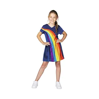 K3 Verkleedkleding - Verkleedjurk Regenboog Blauw 6/8 Jaar - Maat 134