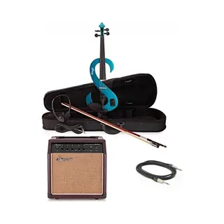 Stagg S-Shaped Electric Violin Package Metallic Blue