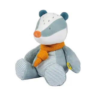 Nattou Kuscheltier Aus Polyester, Kuscheltier-Dachs Felix Als Wegbegleiter Ab Der Geburt, Ca. 32 Cm, Felix Und Leo, Hellblau